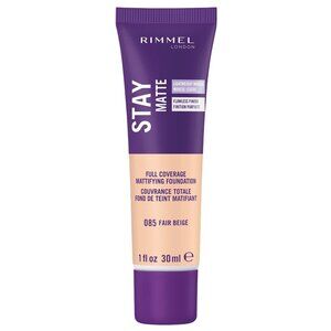 Rimmel London 085 Fair Beige Stay Matte Foundation 1 fl oz Full Coverage NEW